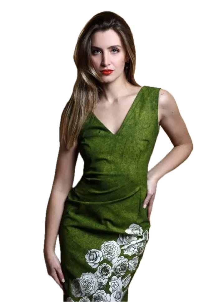 Donna indosando vestito verde